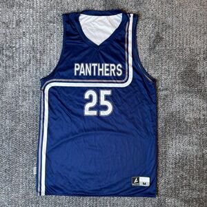 BSN Sports Panthers Basketball Jersey Reversible Navy White 25 Mens Medium
